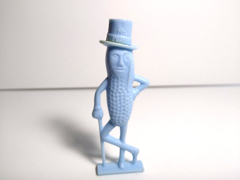 Planters Mr. Peanut Blue Toy Whistle Original Plastic Figure 1950s Vintage Retro